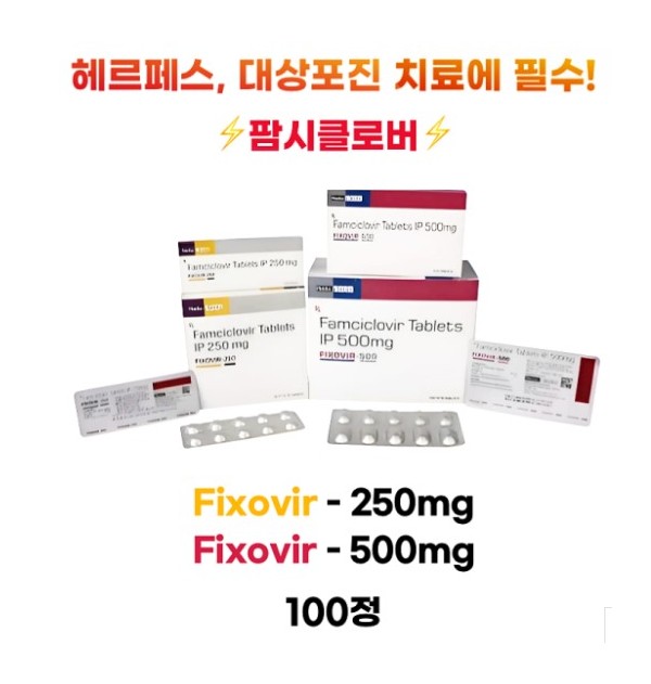 팜시클로버(famciclovir) Fixovir-250mg , Fixovir-500mg 100정 대용량