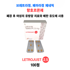 브레트라정, 페마라정(Femara) 제네릭 Letrojust 2.5mg 100정