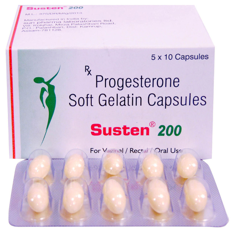 천연 미분화 프로게스테론 200mg 함유 Susten 200 50캡슐